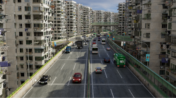 上海 CG 通才藝術家，以 Houdini 程式化隨機建構高速公路，目標實現建構大型世界