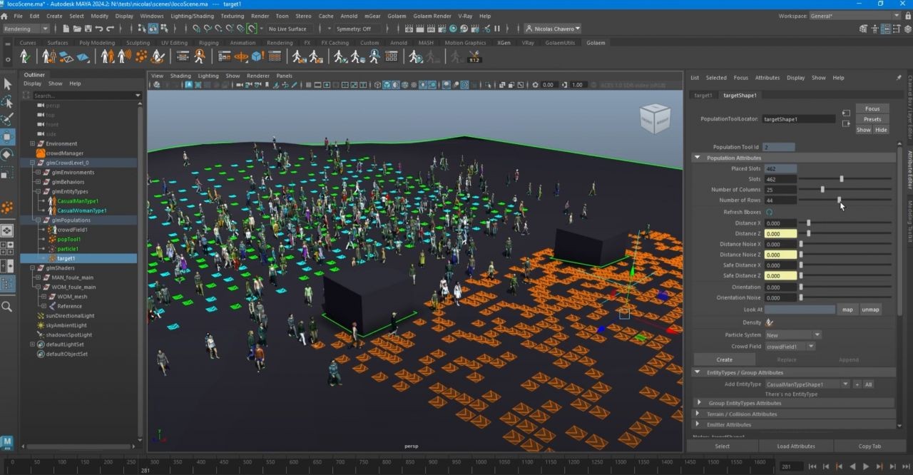 maya 2026 golaem ui