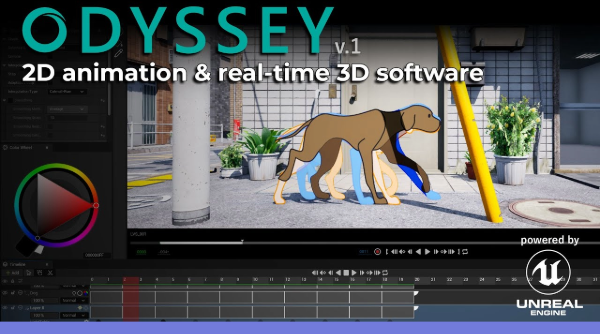 UE 外掛 Odyssey 免費下載中！由前 TVPaint 團隊成員開發，可用於 2D 動畫、分鏡與 3D 紋理繪製